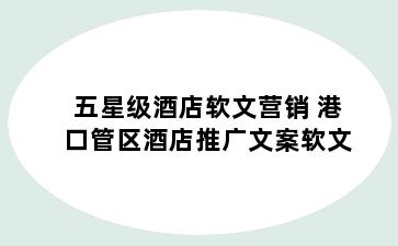 五星级酒店软文营销 港口管区酒店推广文案软文